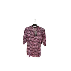 BCBG Maxazria Purple Print Blouse - Size L - Women's Top